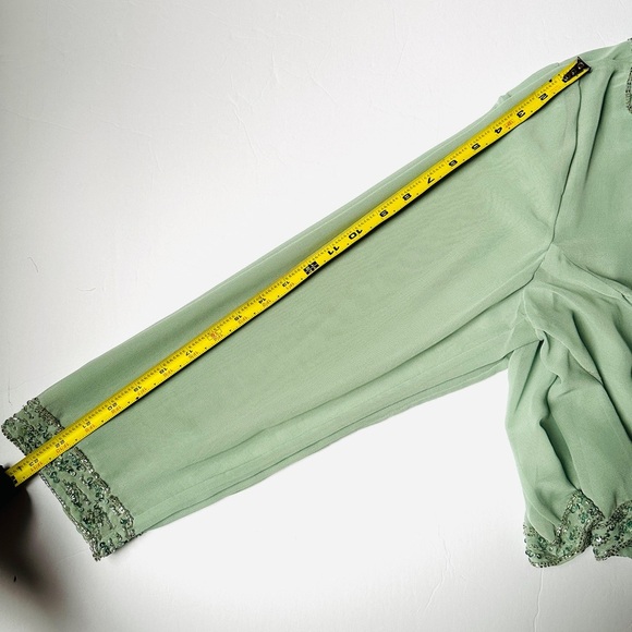 J Kara Beaded Two Elegant pieces Jacket Mint Green Maxi Dress Women’s Sz 18 - Picture 8 of 16
